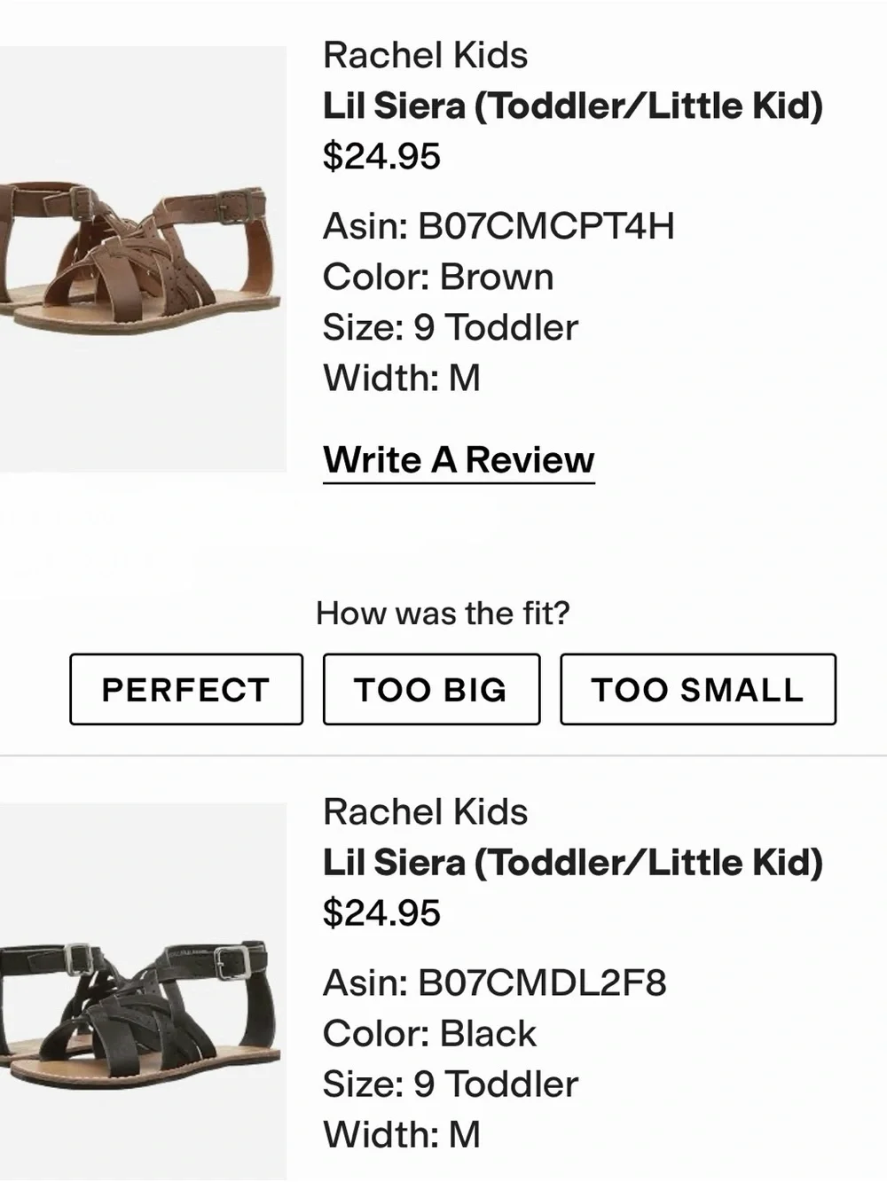 2 NEW PAIRS • Rachel Shoes Kids Size 9 Woven Gladiator Sandals • Black + Brown